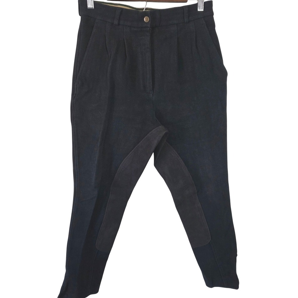 VTG Riding Sport Riding Pants Breeches High Rise Pleated Thigh Patch Herringbone